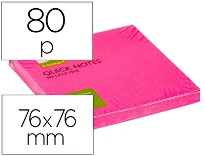 Notas adhesivas (76x76 mm) rosa neón de Q-Connect