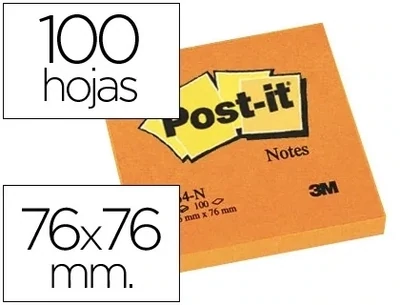 Notas adhesivas recicladas (76x76 mm) NARANJA Post-it
