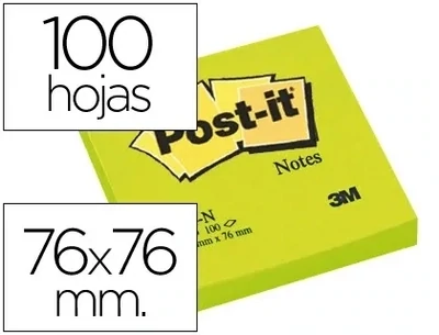 Notas adhesivas recicladas (76x76 mm) VERDE Post-it