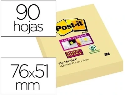 Nota adhesiva (51x76 mm) amarillo Super Sticky Post-it