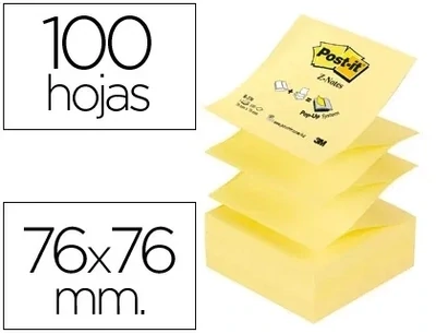 Notas adhesivas Z-NOTES (76x76 mm) amarillo de Post-it