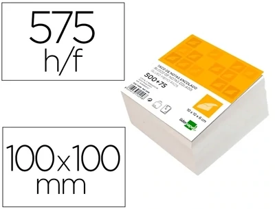 Taco papel encolado (100x100x60 mm) BLANCO Liderpapel