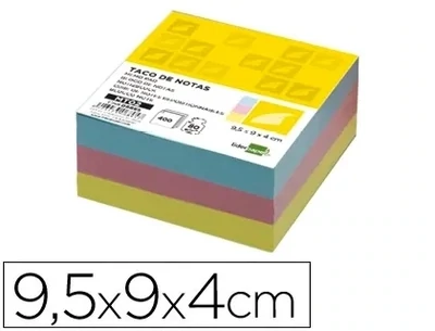 Taco papel de COLORES (95 x 90 x 40 mm) de Liderpapel