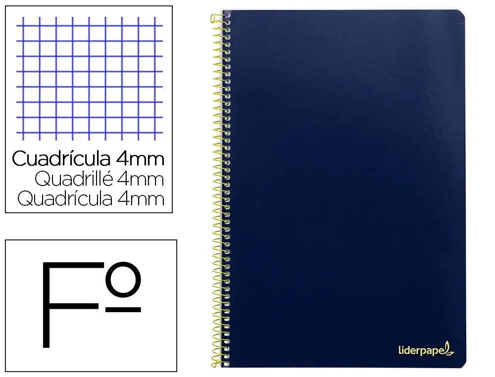 Cuaderno Fº (4mm) AZUL M tapa blanda Smart Liderpapel