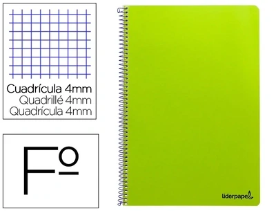 Cuaderno Fº (4mm) VERDE tapa blanda Smart Liderpapel