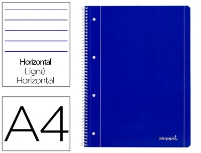Cuaderno A4 (rayado/4 taladros) tapa blanda Liderpapel