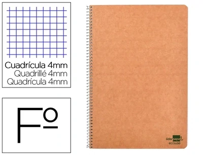 Cuaderno FOLIO (4 mm) tapa blanda Ecouse Liderpapel