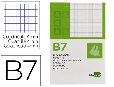Bloc notas B7 (4 mm) perforado de Liderpapel