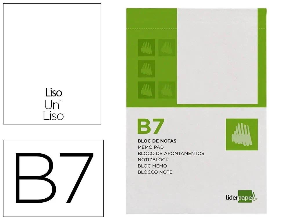 Bloc notas B7 (liso) perforado de Liderpapel