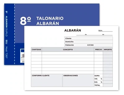 Talonario ALBARÁN 8º (original y copia) de Liderpapel