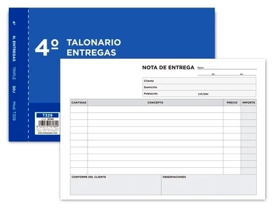 Talonario ENTREGAS 4º (original y 2 copias) Liderpapel