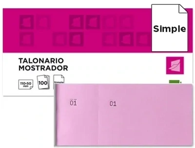 Talonario MOSTRADOR (50x110 mm) ROSA de Liderpapel