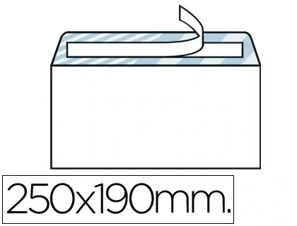 Sobre nº 13 CUARTO PROLONGADO (190x250 mm) blanco