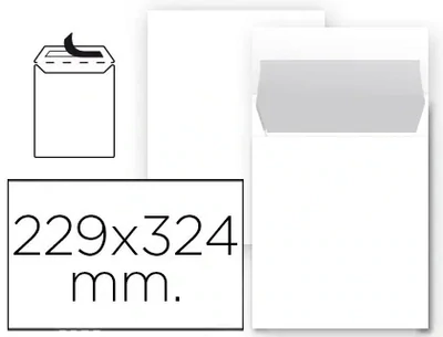 Sobre bolsa nº 8 A4 (229x324 mm) blanco