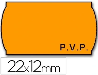 Etiquetas etiquetadora (22x12 mm / PVP-NARANJA REMOVIBLE) Meto