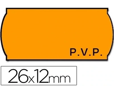 Etiquetas etiquetadora (26x12 mm / PVP-NARANJA) de Meto