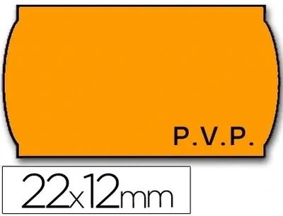 Etiquetas etiquetadora (22x12 mm / PVP-Naranja) Meto