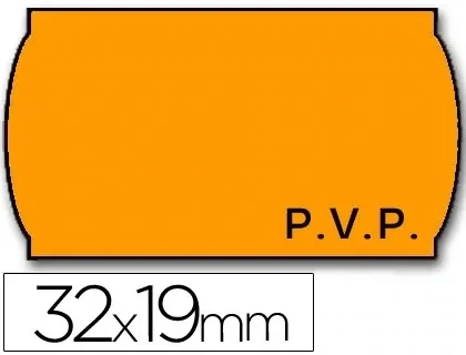 Etiquetas etiquetadora (32x19 mm / PVP-NARANJA) de Meto