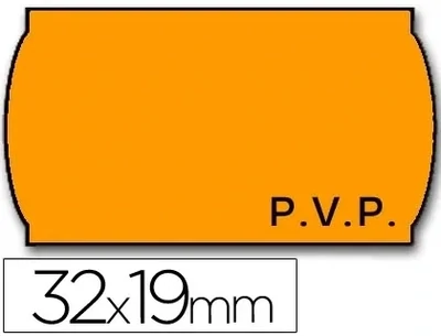 Etiquetas etiquetadora (32x19 mm / PVP-NARANJA) de Meto