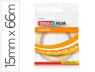 Cinta adhesiva (66m x 15mm) en bolsa Standard de Tesa