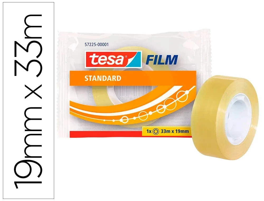 Cinta adhesiva (33m x 19mm) en bolsa Standard de Tesa