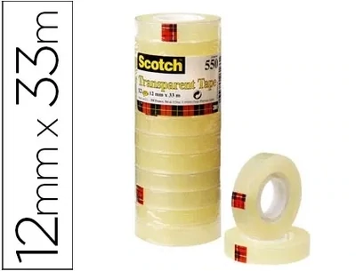 Cinta adhesiva (33m x 12mm) Transparent Scotch 550