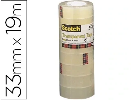 Cinta adhesiva (33m x 19mm) Transparent Scotch 550
