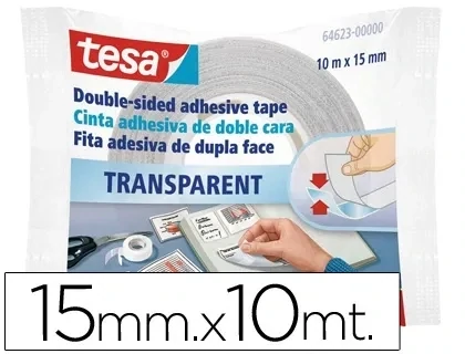 Cinta doble cara (10m x 15mm) Transparent de Tesa