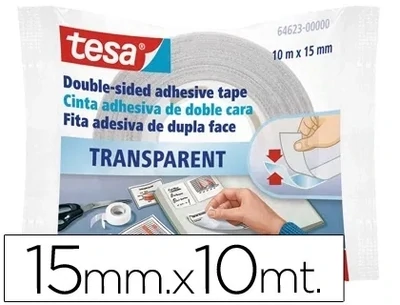 Cinta doble cara (10m x 15mm) Transparent de Tesa