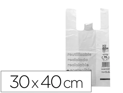 Bolsa plástico blanco reciclada 70% (30x40 cm)