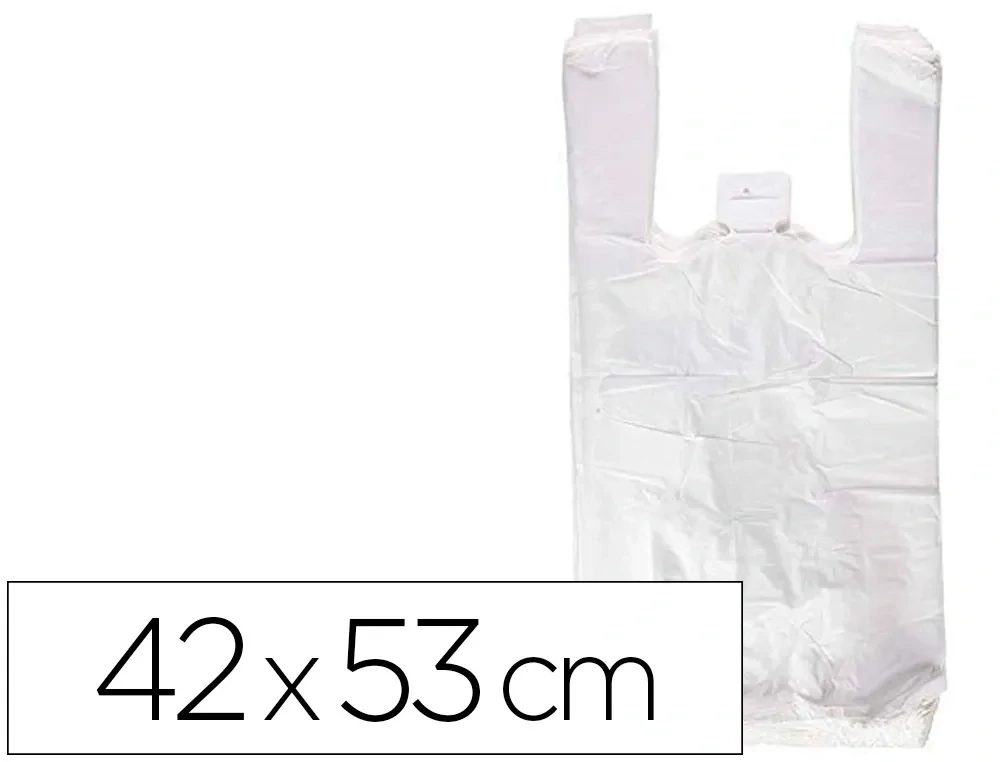 Bolsa plástico blanco reciclada 70% (42x53 cm)