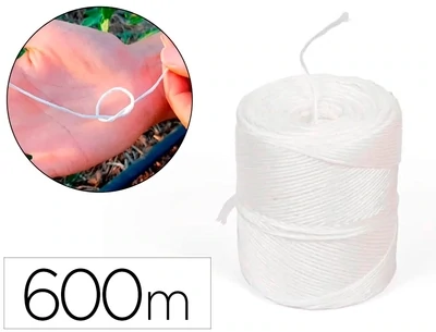 Cuerda polipropileno prensado blanco en rollo 600 m