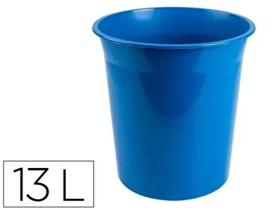 Papelera plástico AZUL (13 l) opaco de Q-Connect