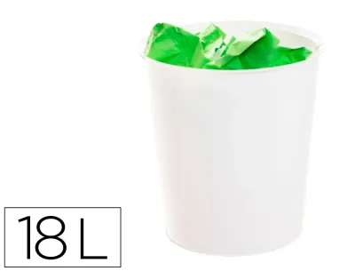 Papelera plástico BLANCO (18 l) Ecogreen de Archivo 2000