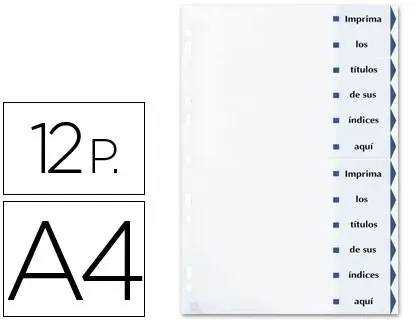 Separador cartulina A4 (12 sep. imprimibles) de Avery