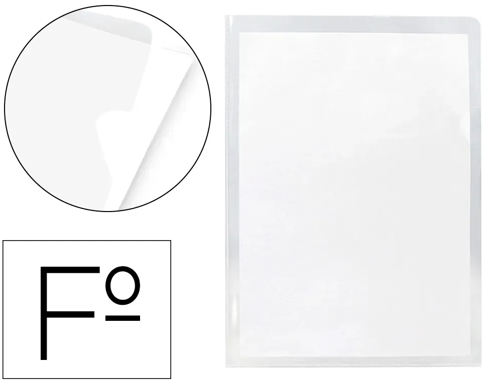 Carpeta dossier uñero Fº (180 mc/PVC cristal) Q-Connect