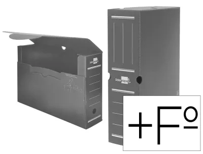 Caja archivo definitivo plástico Fº+ GRIS de Liderpapel