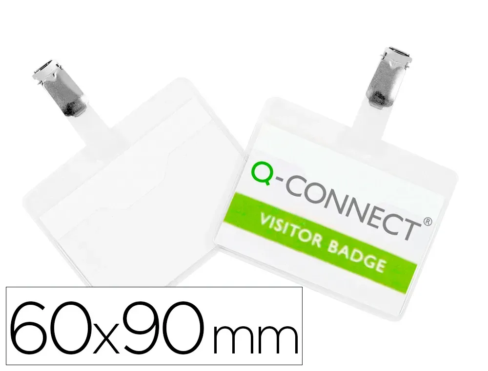 Identificador (90x60 mm) con pinza y superior Q-Connect