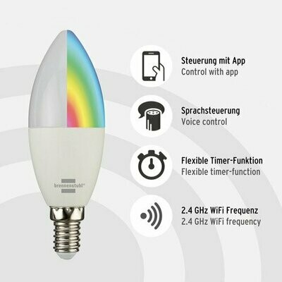 WiFi SB 400 E14, Brennenstuhl, LED Leuchte, Glühbirne