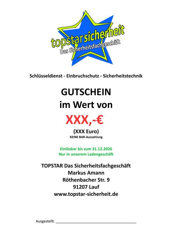 Gutschein TOPSTAR