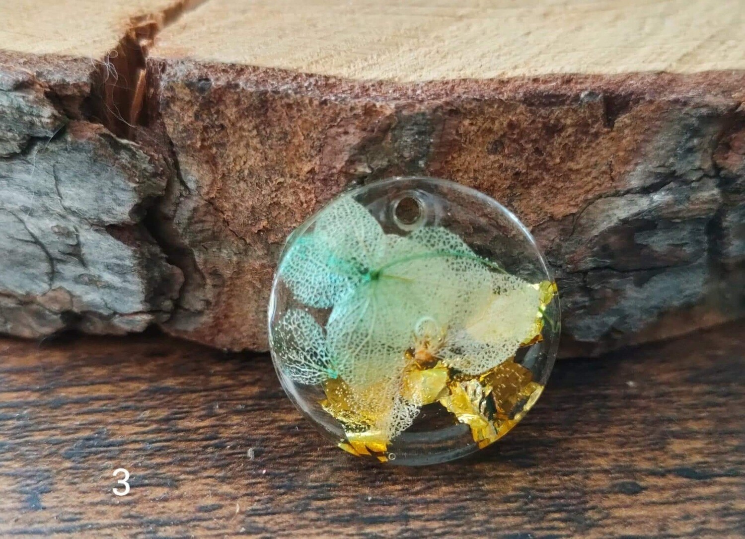 Pendentif « Gold and Flowers »