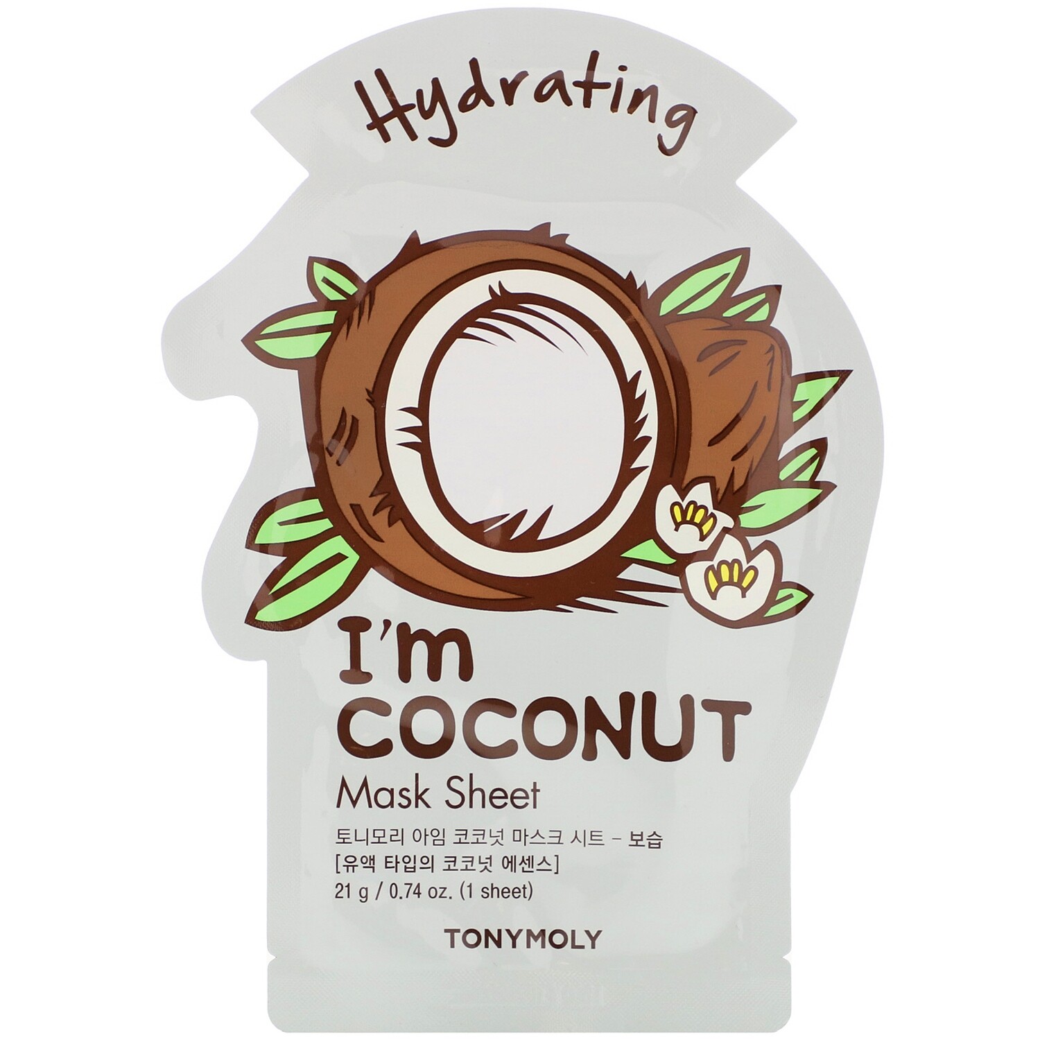 Tony Moly, I&#39;m Coconut, Mascarilla hidratante, 0.74 oz (21 g) (1 Pza)