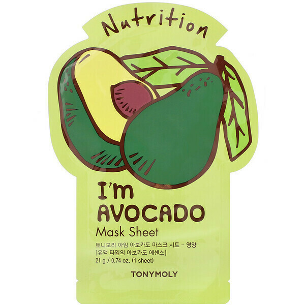 Tony Moly, I&#39;m Avocado, Mascarilla hidratante, 0.74 oz (21 g) (1 Pza)