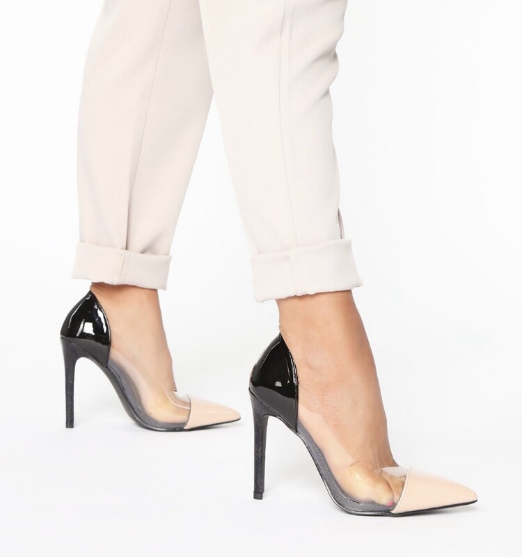 Black/Nude/Clear Heels