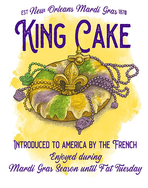 Mardi Gras Guide Themed - King Cakes