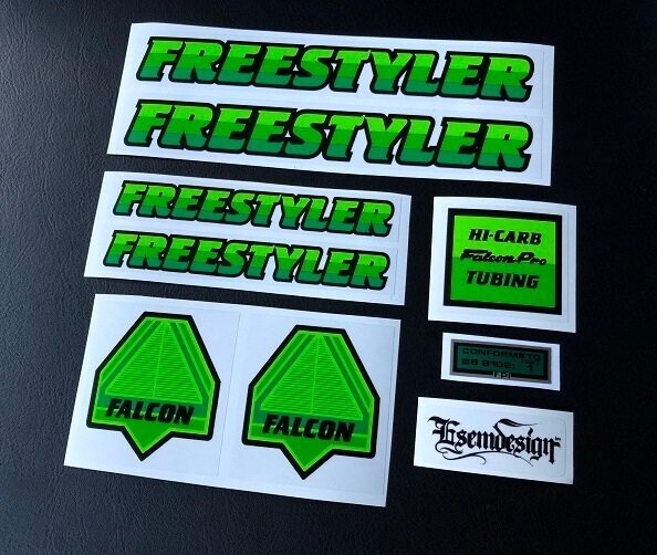 Falcon Pro Freestyler Green Decal Set