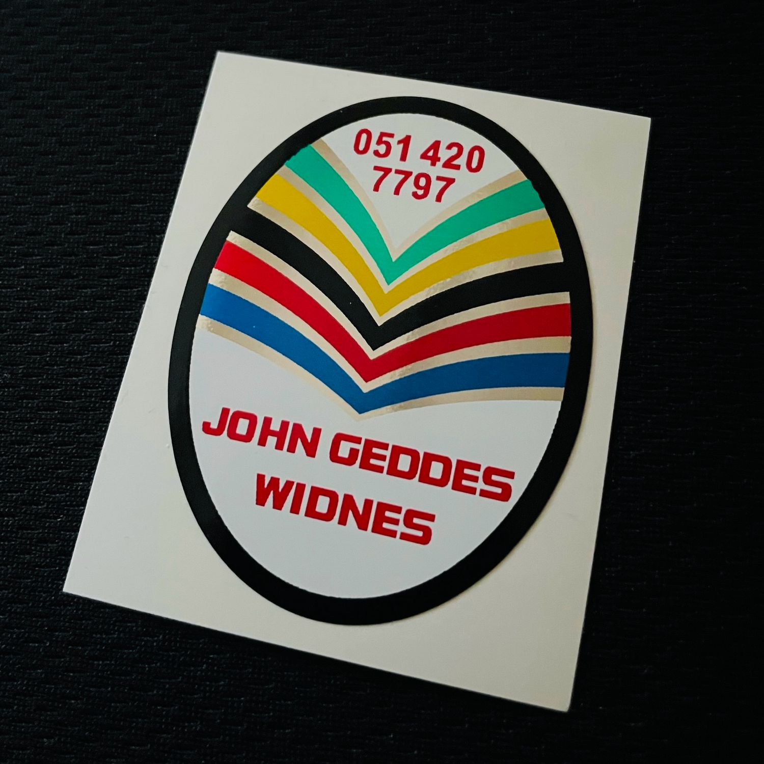 John Geddes Widnes Shop Decal 