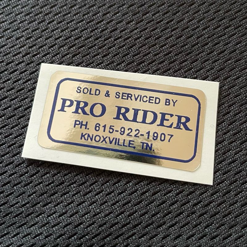 Pro Rider Shop Decal 