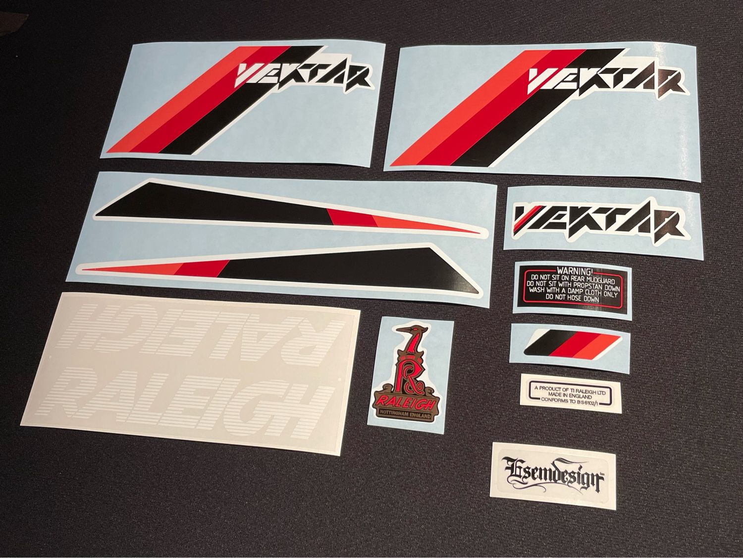 Raleigh Vektar Decal Set