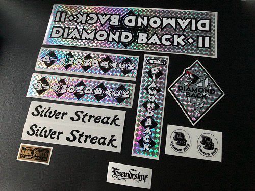 Diamond Back Silver Streak Decal Set. 
